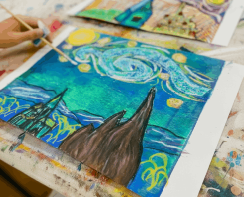 children creating art at Wonderlab Kids