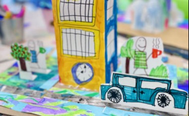 children creating art at Wonderlab Kids in st ives